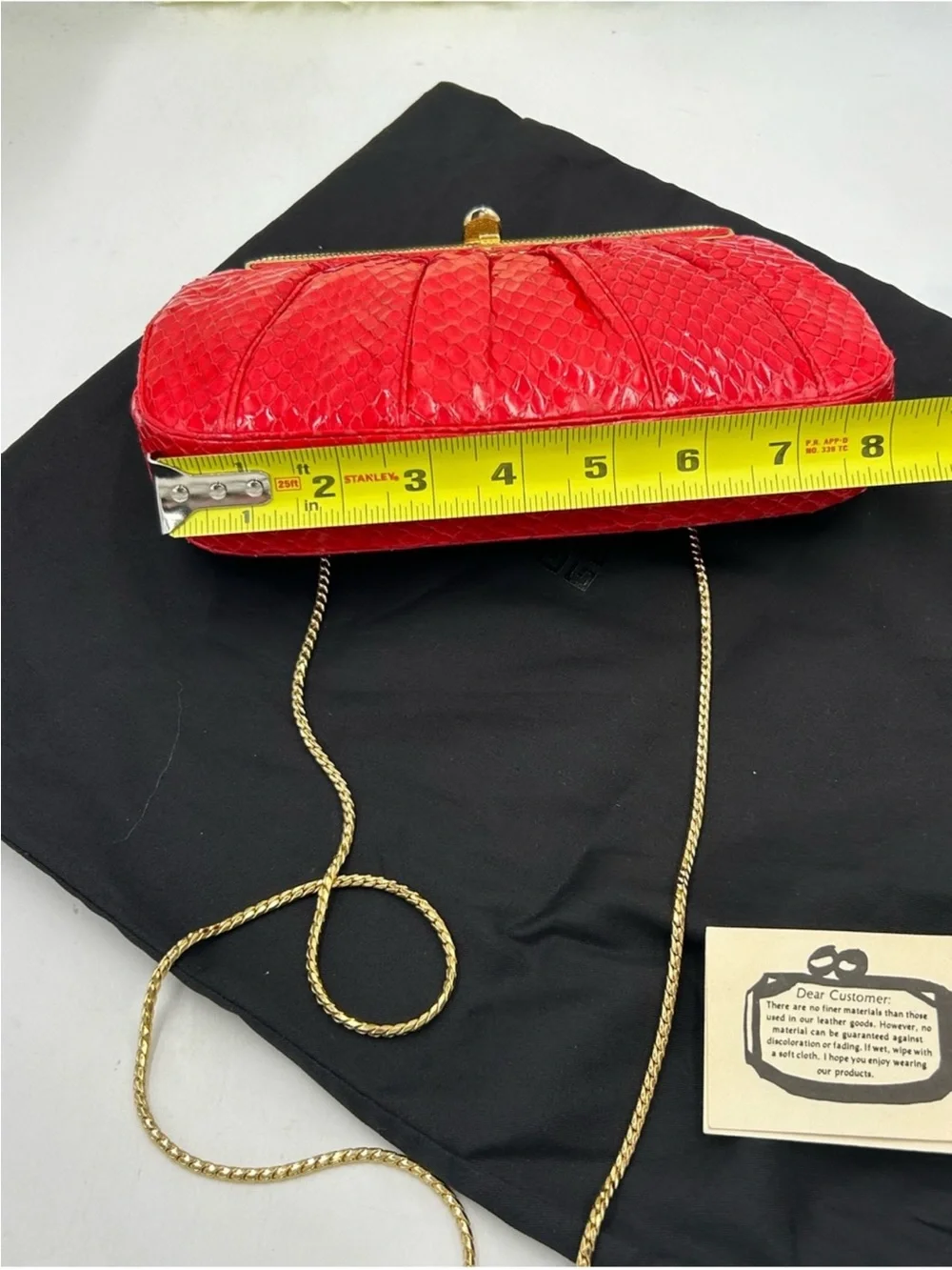 Judith Lieber red snakeskin evening bag !